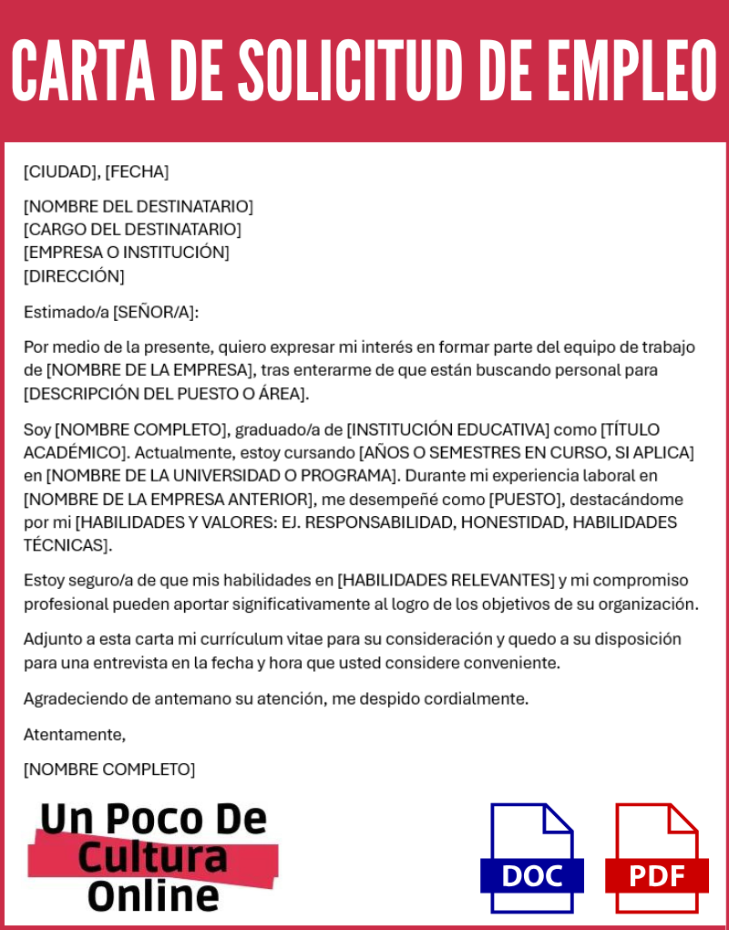 carta de solicitud de empleo