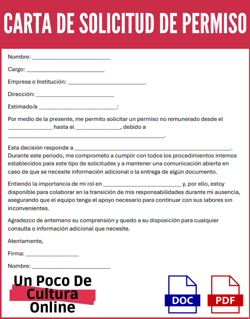 carta de solicitud de permiso