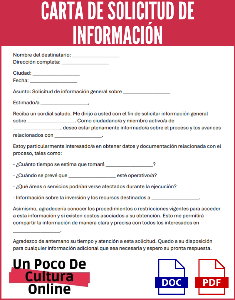 carta de solicitud de información