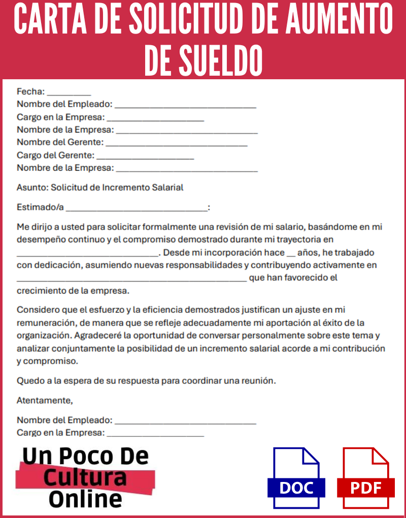 carta de solicitud de aumento de sueldo