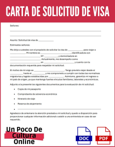 Portada Carta de Solicitud de Visa