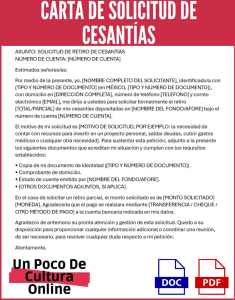 Portada Carta de solicitud de cesantias