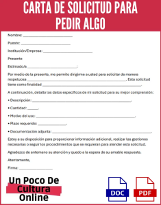 Portada carta de solicitud para pedir algo